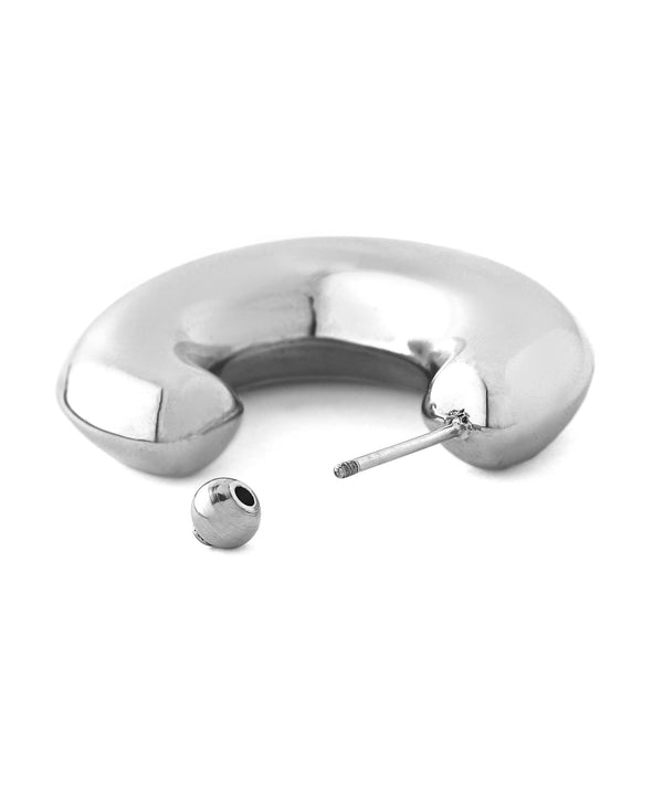 [Stainless Steel] Bold Metal Hoop Earrings