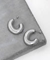[Stainless Steel] Bold Metal Hoop Earrings