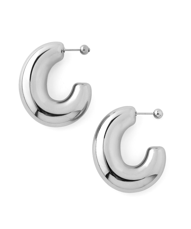 [Stainless Steel] Bold Metal Hoop Earrings