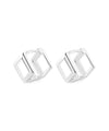 Square frame hoop earrings [silver925][Basic]