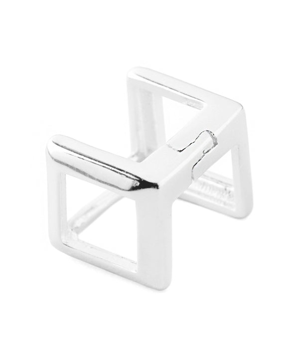 Square frame hoop earrings [silver925][Basic]