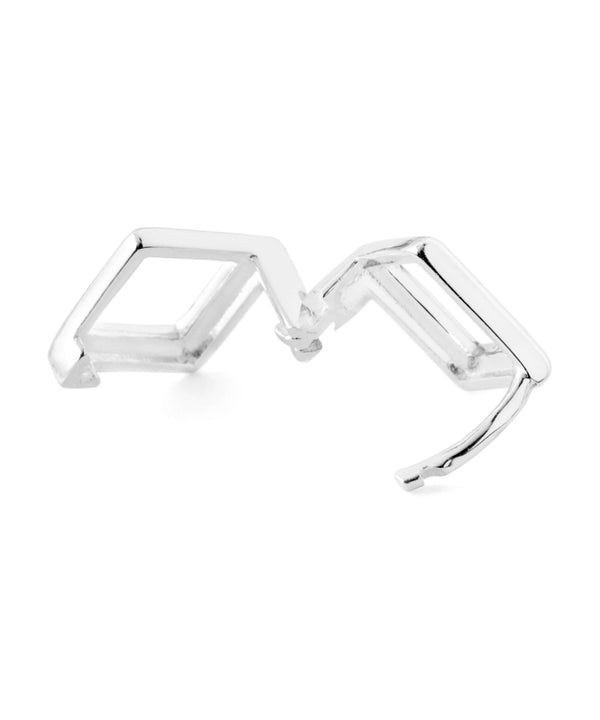 Square frame hoop earrings [silver925][Basic]