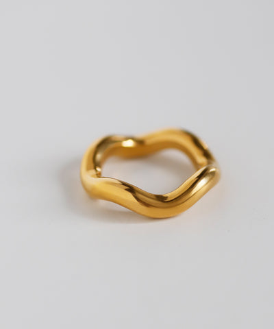 ボリュームウェーブリング[ステンレス][Ownideal]