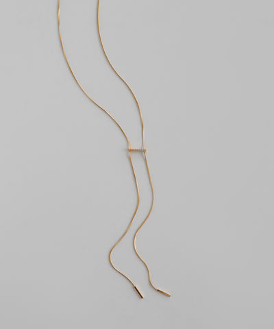 ビジューラインY字ネックレス[ステンレス][Sheerchic]