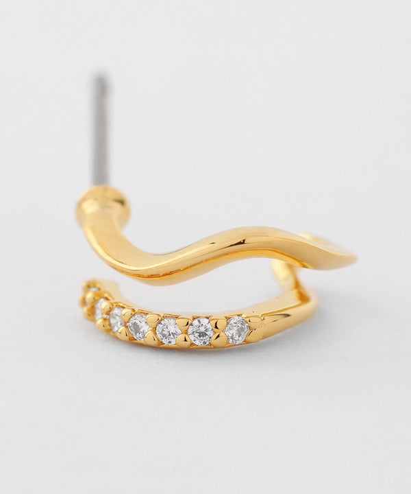 ダブルラインビジューピアス[Sheerchic]