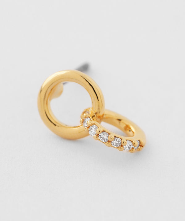 ダブルサークルビジューピアス[Sheerchic]