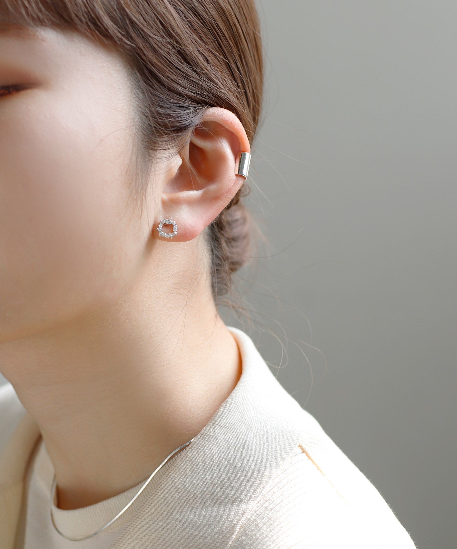 mimi33】ビジューサークルピアス[Sheerchic]｜アネモネ・シエナロゼ