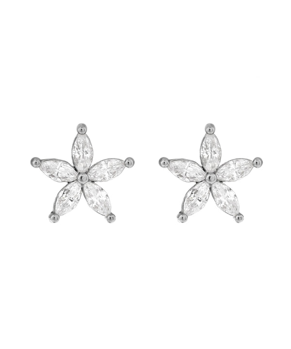 ビジューフラワーピアス[ステンレス][Sheerchic]