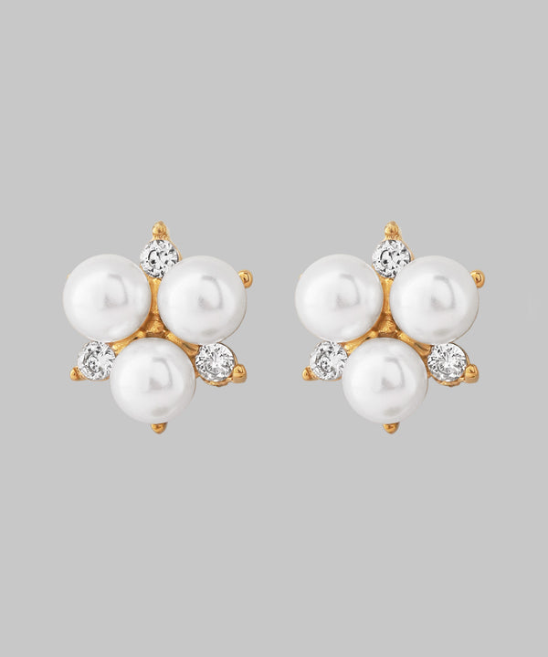 ビジュー×パールスターピアス[サージカルステンレス][Sheerchic]
