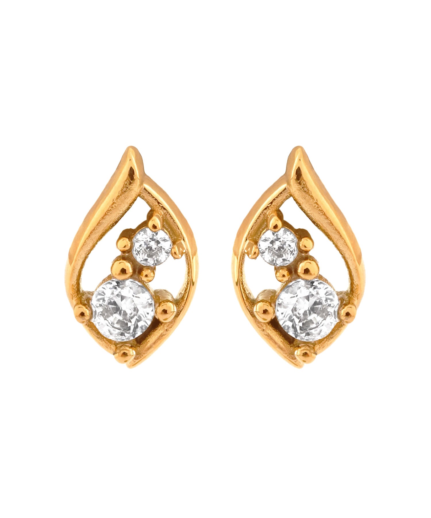 mimi33】ビジュー×リーフピアス[サージカルステンレス][Sheerchic