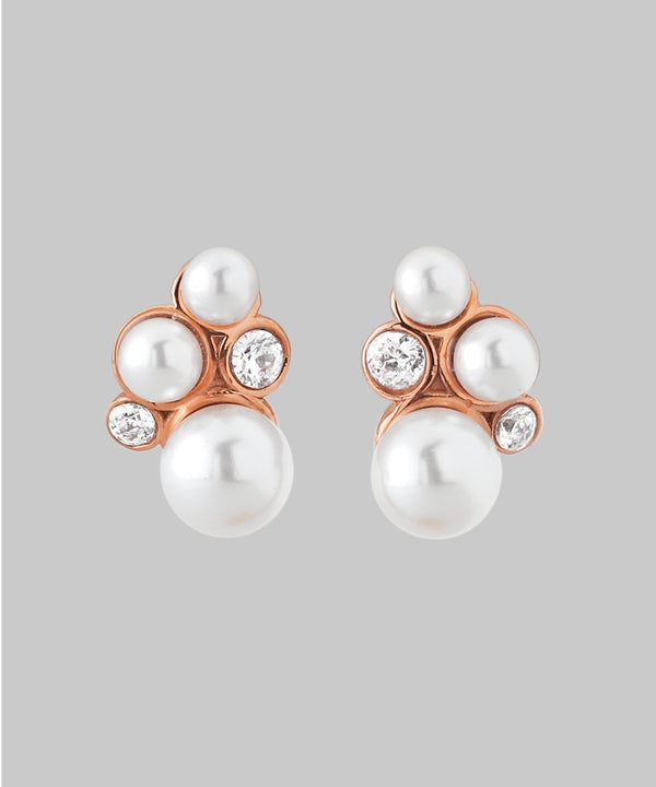 パール×ビジューピアス[サージカルステンレス][Sheerchic]