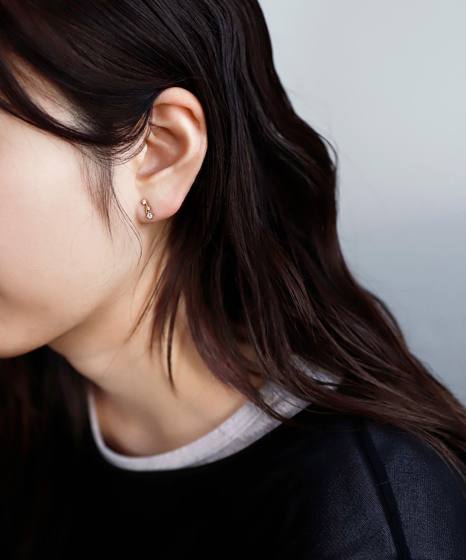 mimi33】ビジューアシメピアス[サージカルステンレス][Sheerchic