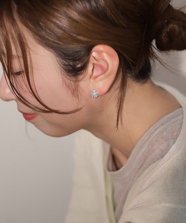 ビジュ×パールフラワーピアス[Sheerchic]
