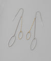 [SANPO ONLINE Exclusive] Bicolor Oval Long Earrings [Sheerchic]