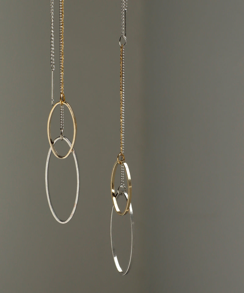 【SANPO ONLINE限定】バイカラーオーバルロングピアス[Sheerchic]