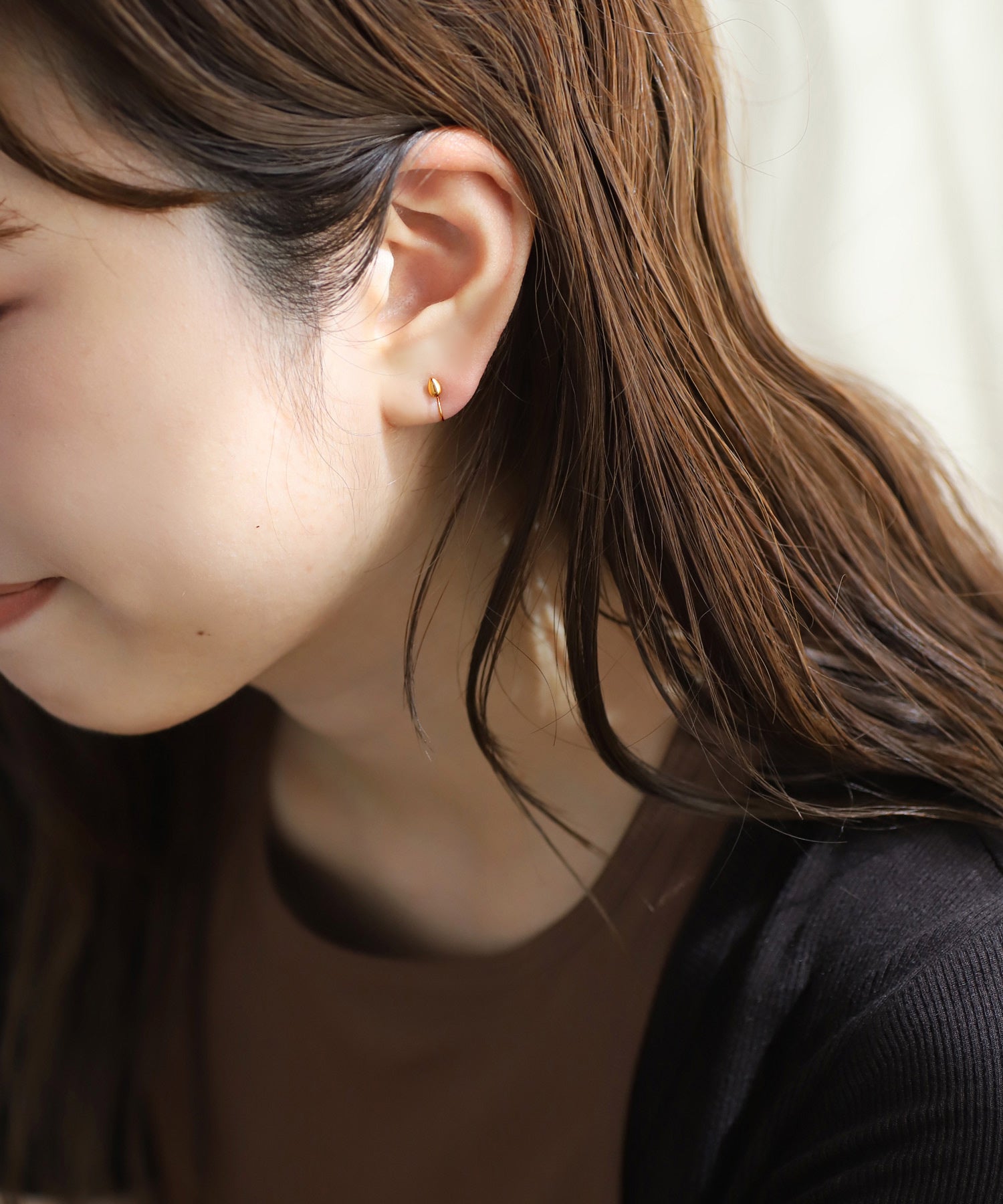 mimi33】ミニドロップイヤリング[ステンレス][Sheerchic]｜アネモネ