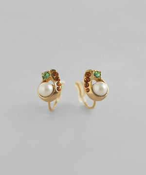 パール×ビジューイヤリング[Sheerchic]