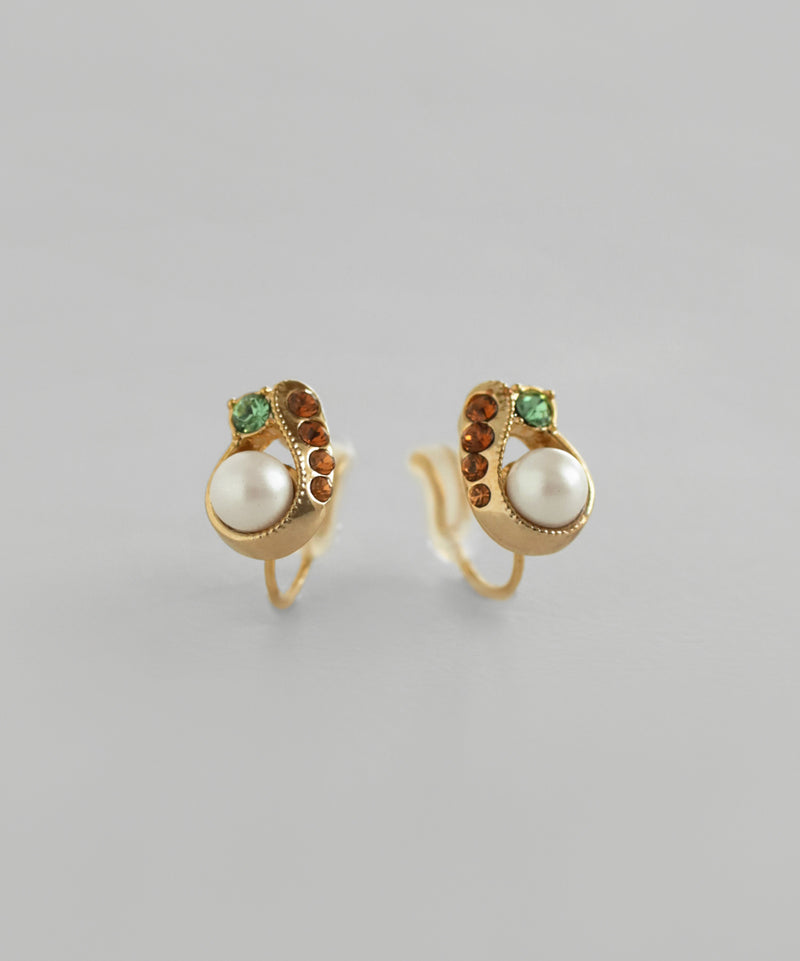 パール×ビジューイヤリング[Sheerchic]