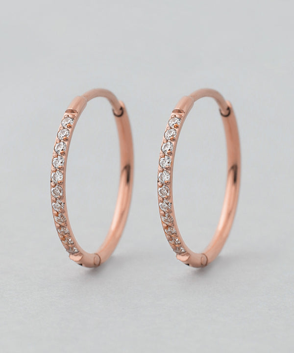 ビジューフープピアス[ステンレス][Basic]