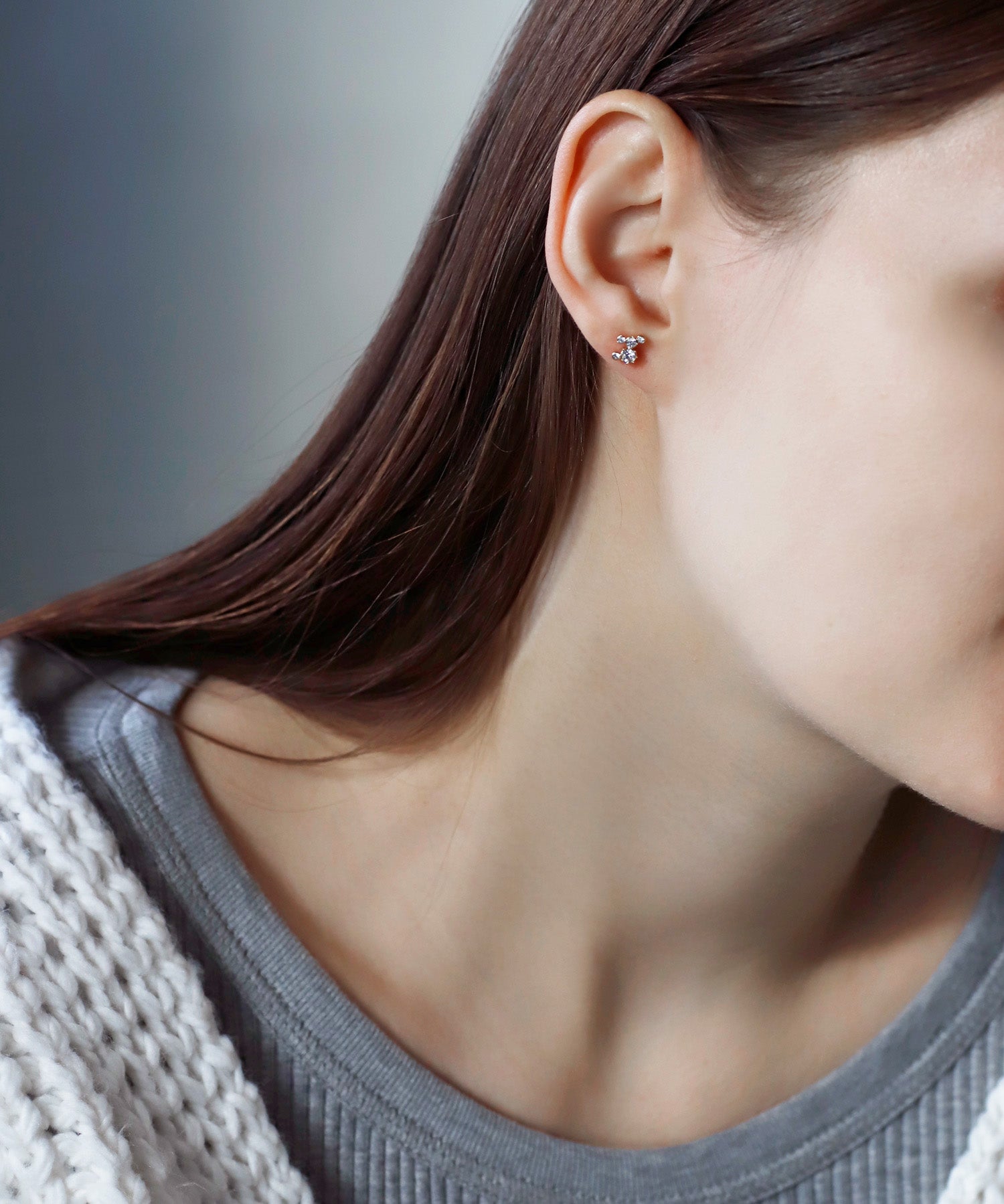 mimi33】ビジューアシメピアス[Sheerchic]｜アネモネ・シエナロゼ