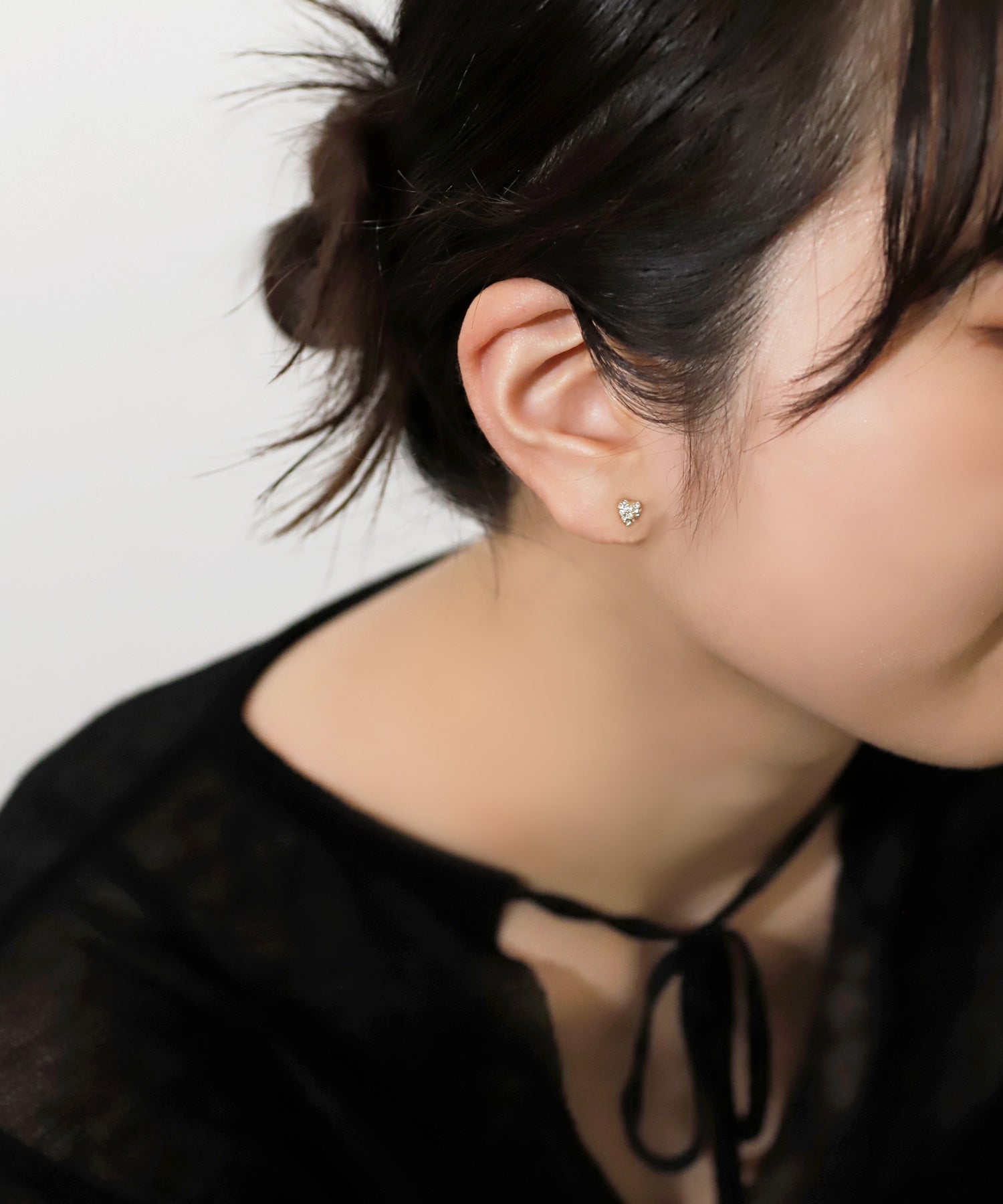 mimi33】ビジューハートピアス[Sheerchic]｜アネモネ・シエナロゼ