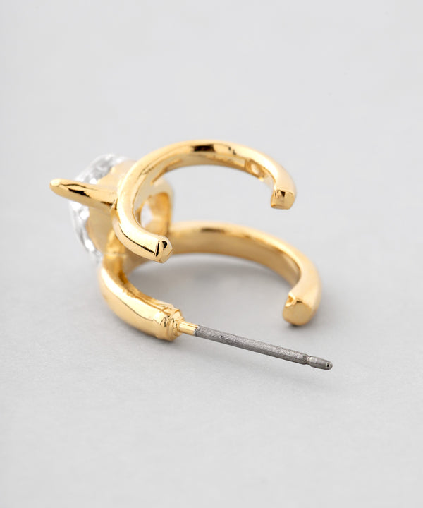ドロップビジューアシメフープピアス[Sheerchic]
