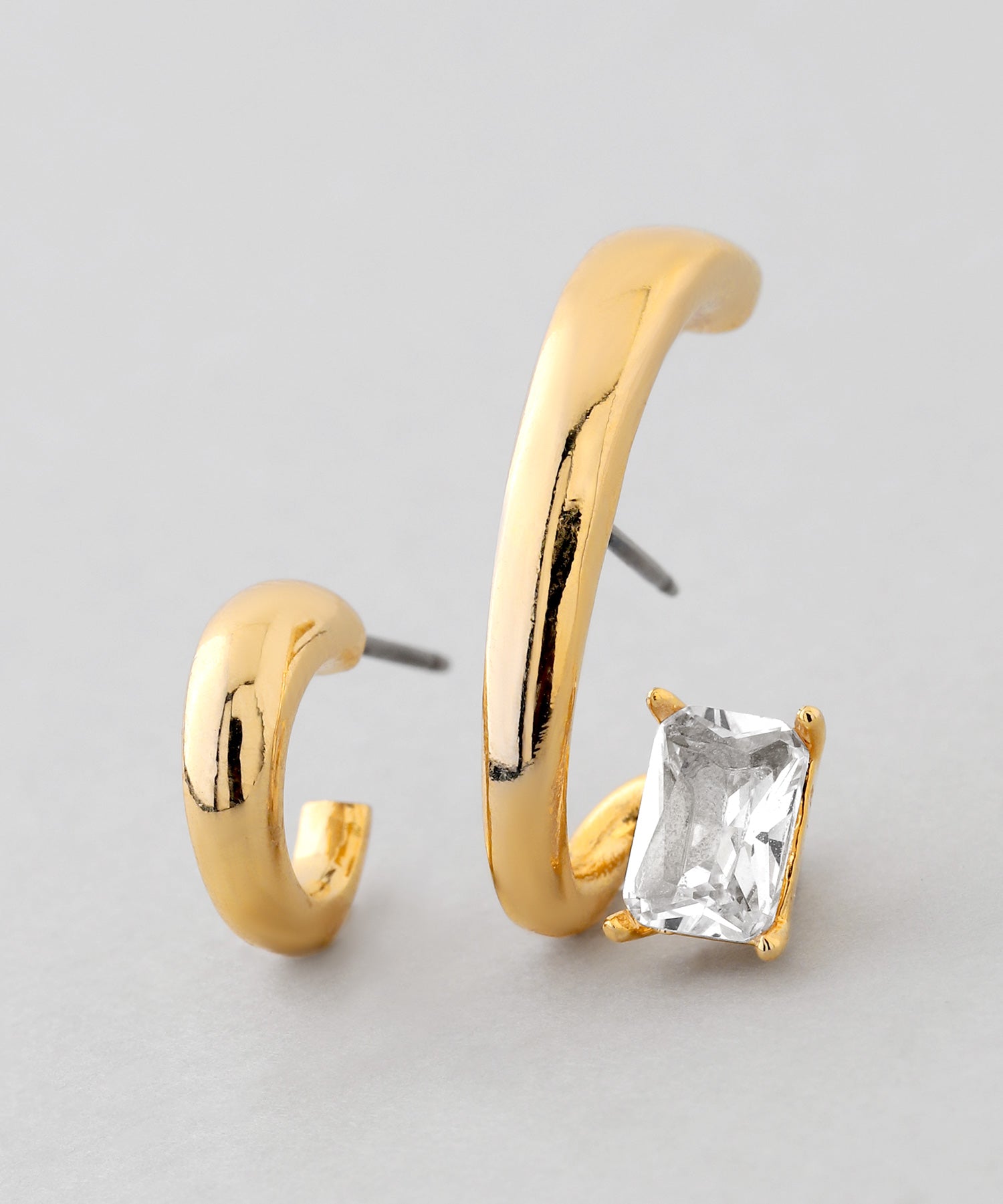 mimi33】スクエアビジューアシメカフピアス[Sheerchic