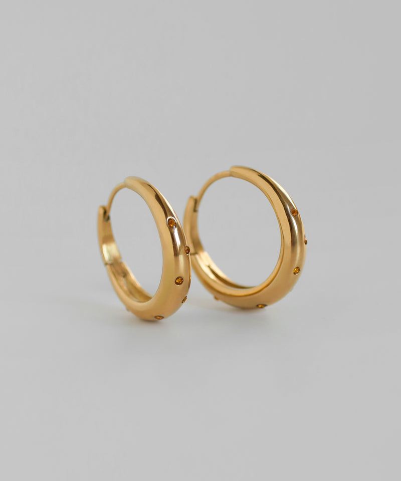 ビジューフープピアス[ステンレス][Sheerchic]