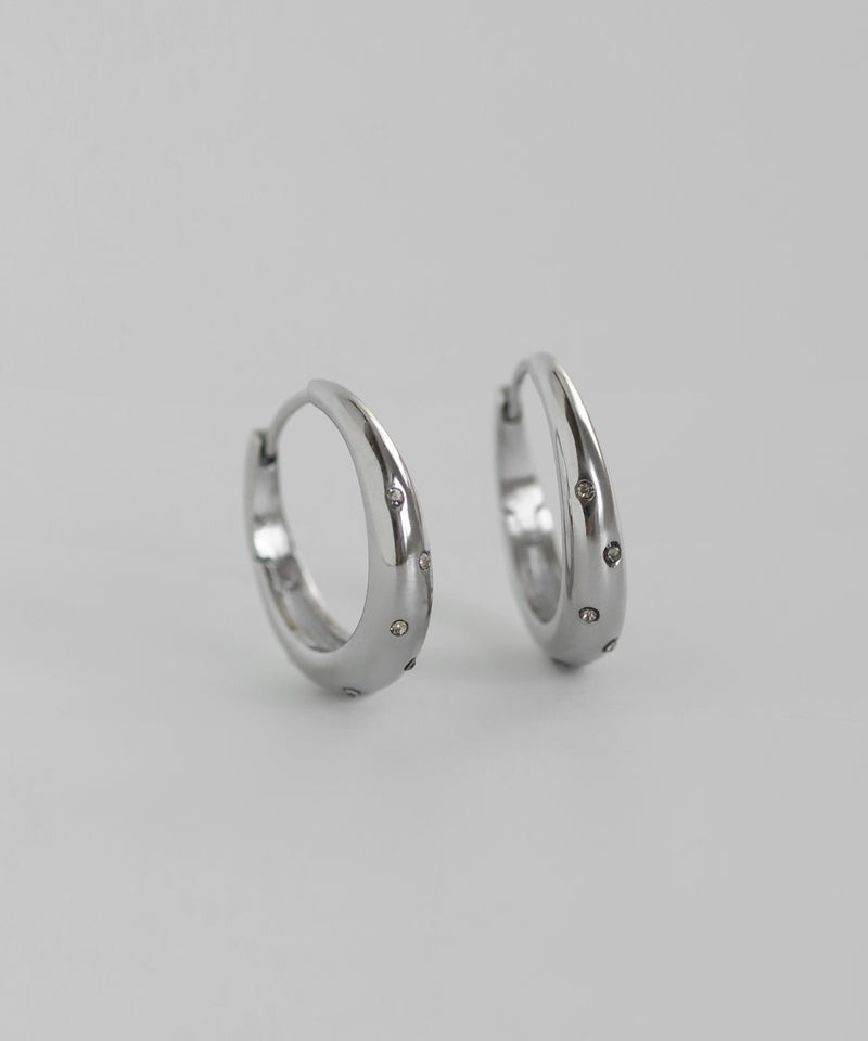 ビジューフープピアス[ステンレス][Sheerchic]