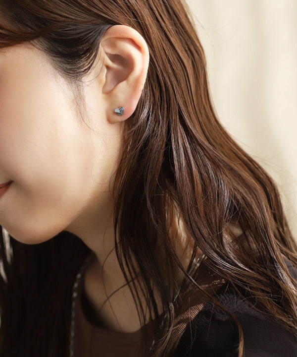 ビジュー×ハートピアス[Sheerchic]