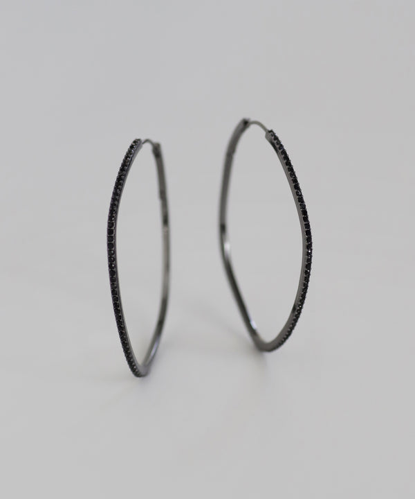 ビジューラインフープピアス[Ownideal]