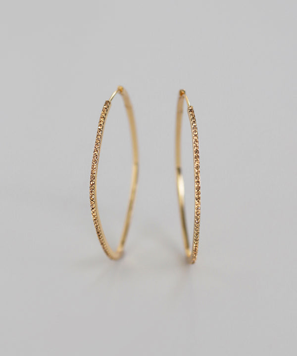 ビジューラインフープピアス[Ownideal]