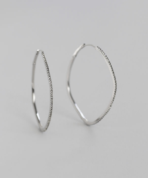 ビジューラインフープピアス[Ownideal]