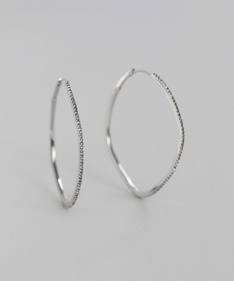 ビジューラインフープピアス[Ownideal]