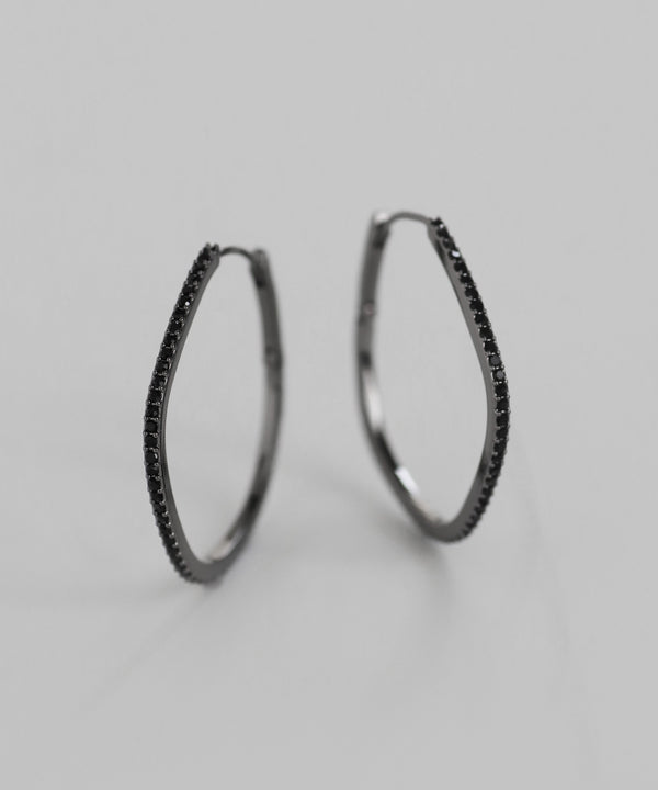 ビジューラインフープピアス[Ownideal]