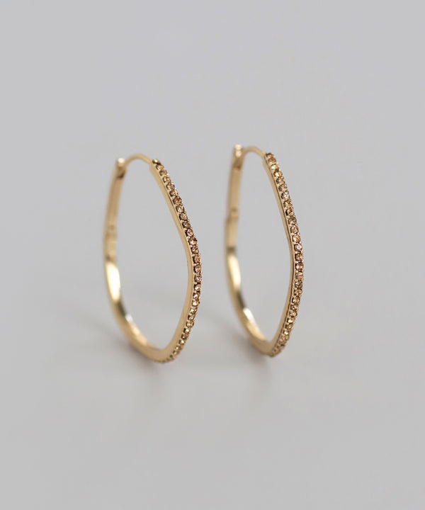 ビジューラインフープピアス[Ownideal]