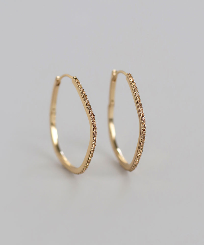 ビジューラインフープピアス[Ownideal]