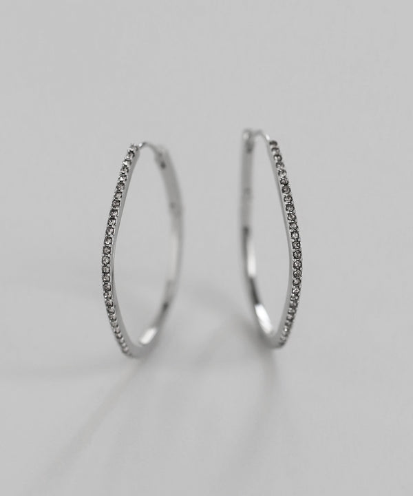 ビジューラインフープピアス[Ownideal]