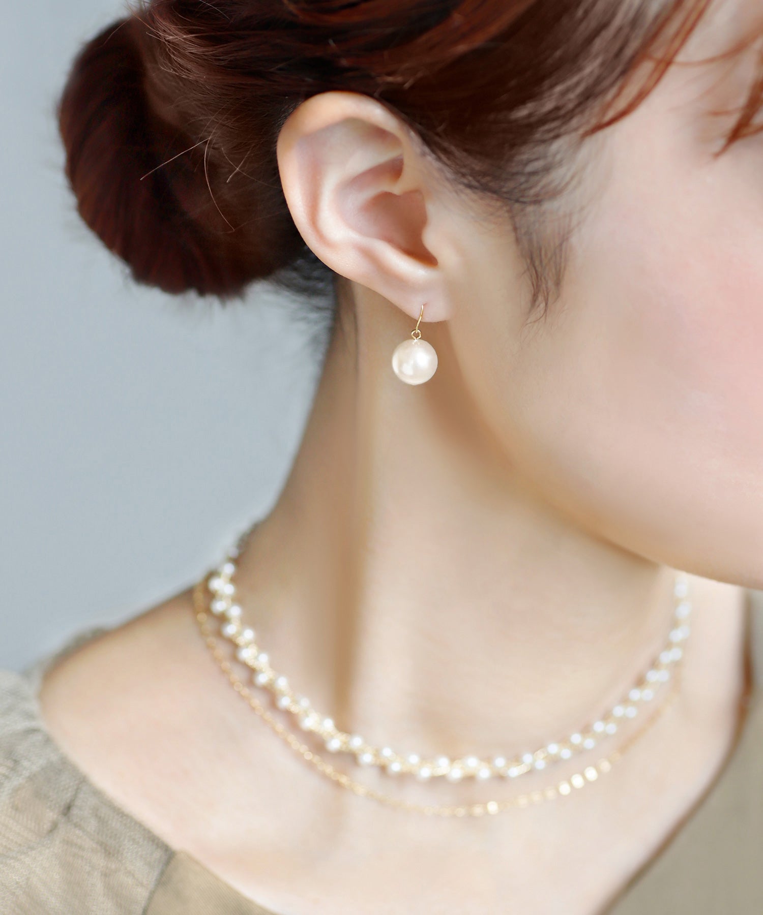 ANEMONE】パールフックピアス[K18ポスト]｜アネモネ・シエナロゼ