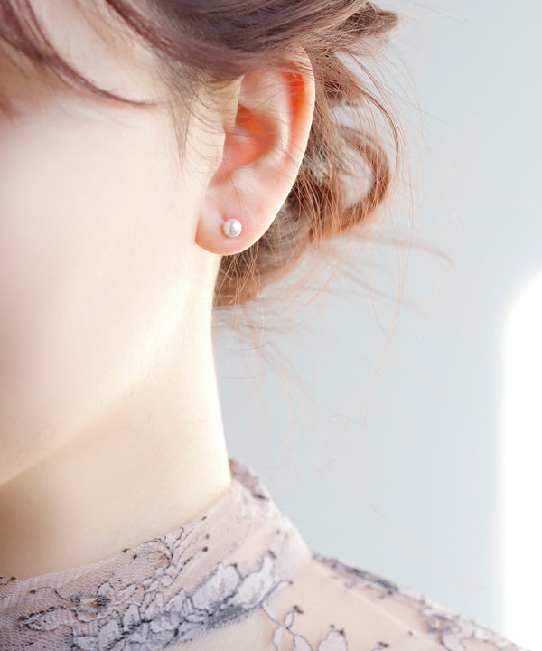 Simple shell pearl earrings [S]