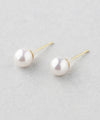 Simple shell pearl earrings [S]
