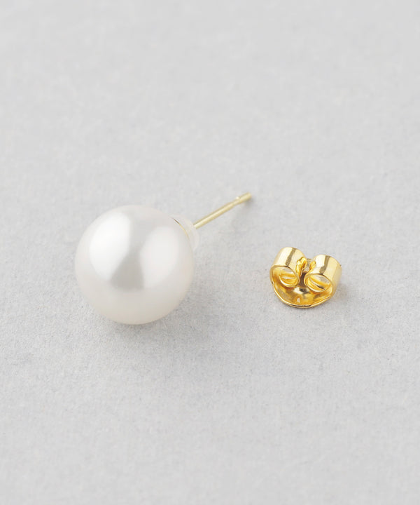 貝パールのシンプルピアス[M]