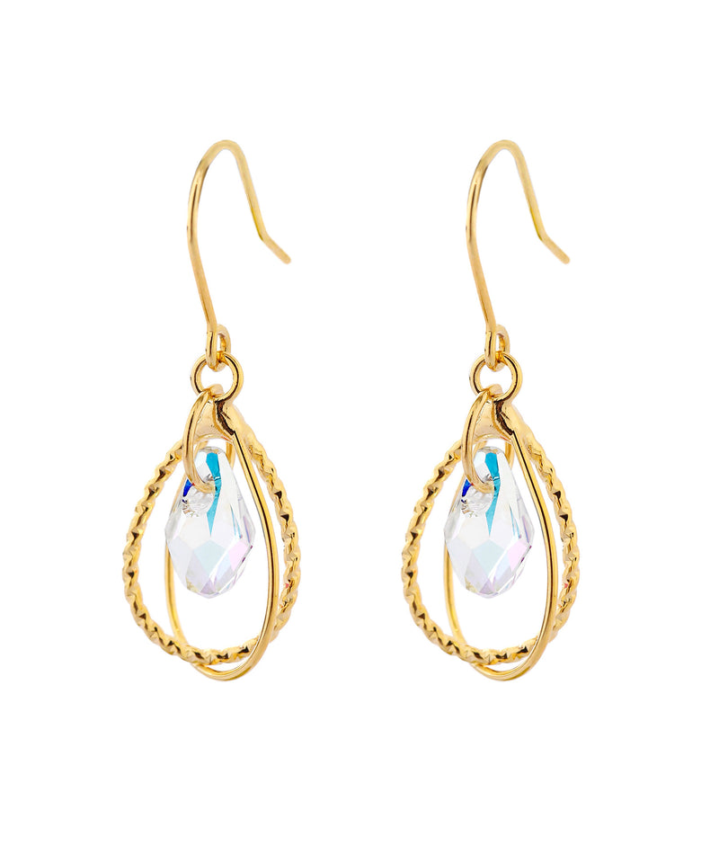 ビジュー×ドロップラインフックピアス