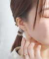 パール×ビジューフラワーピアス[K18ポスト]