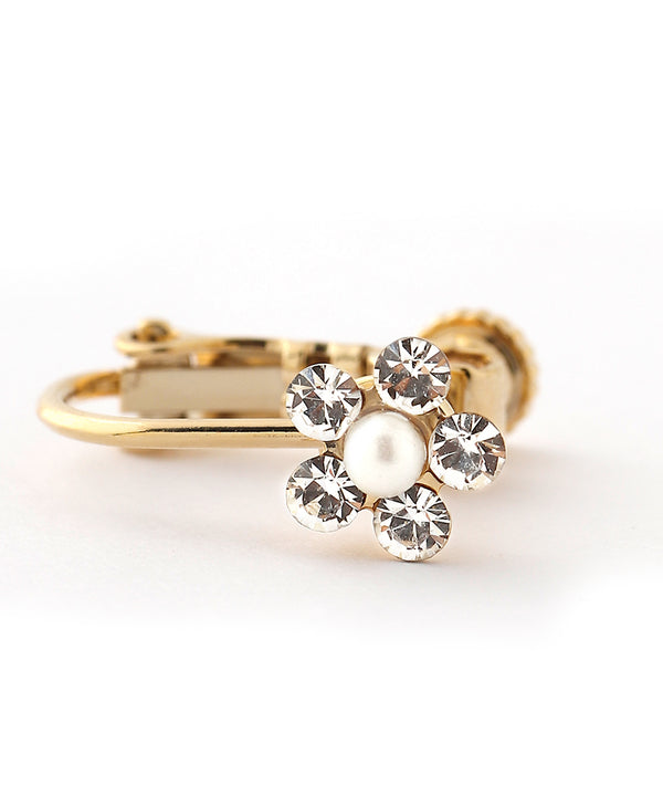 ビジューフラワーイヤリング[B]