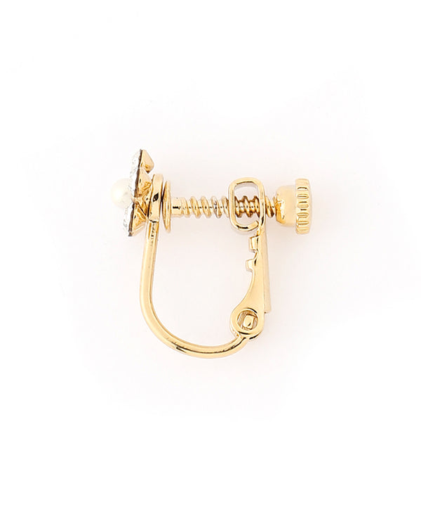 ビジューフラワーイヤリング[B]