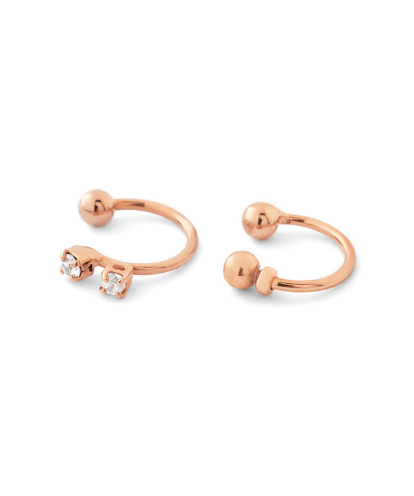 Beaded and Metal Sphere Ear Cuffs (Set of 2)