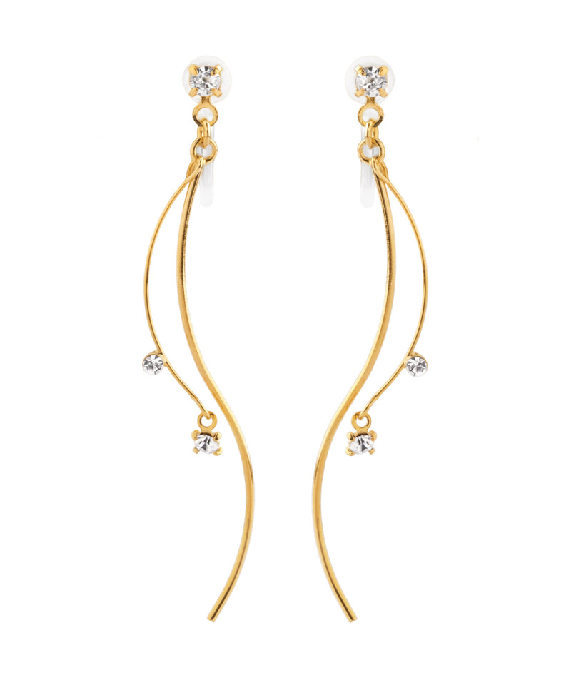 ビジュー×ウェーブラインイヤリング