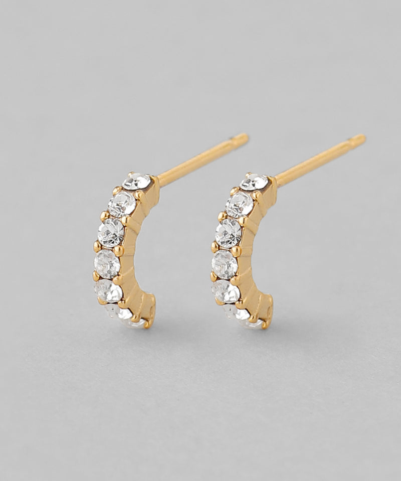 ビジューラインカールピアス