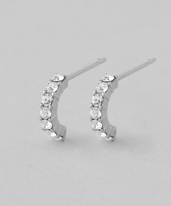 ビジューラインカールピアス